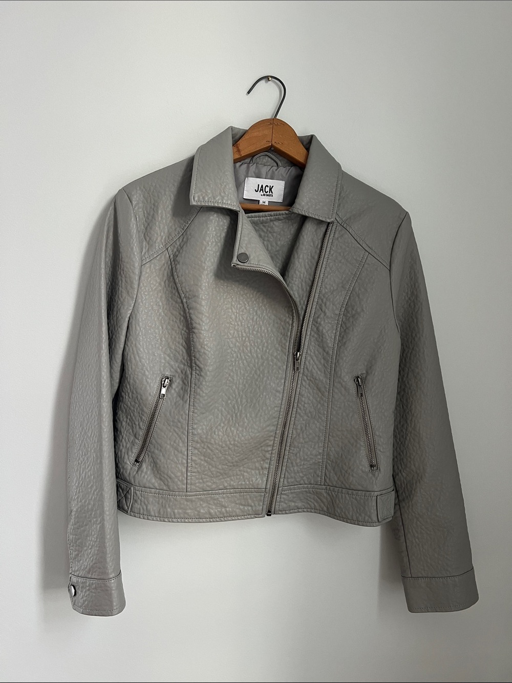 Jack by BB Dakota | Gray Faux Leather Moto Jacket Bikercore Grunge Indie Medium